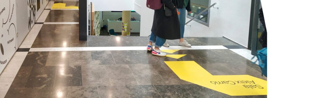 Self-adhesive floor vinyl for signage and advertising